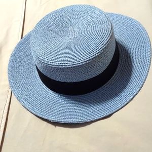 Unisex hat light blue with black band